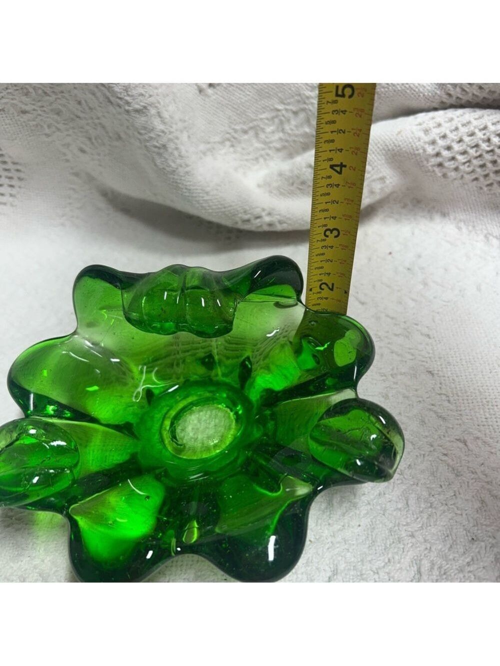 VTG Green Emerald  Sommerso Millefiori Murano Blown Art Glass Bowl Ashtray Italy - Picture 7 of 7